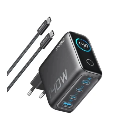 شارژر دیواری 140 وات چهار پورت انکر مدل A2697 به همراه کابل Type-C به Type-C