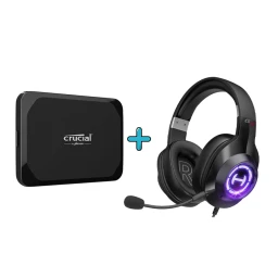 اس اس دی اکسترنال کروشیال مدل X9 ظرفیت 2 ترابایت به همراه هدست باسیم گیمینگ ادیفایر مدل G2II Surround Sound 7.1 RGB (فروش ویژه)