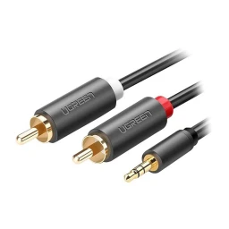 کابل تبدیل 1 به 2 صدا 5 متری جک 3.5 میلی متری به RCA نر یوگرین AV102
