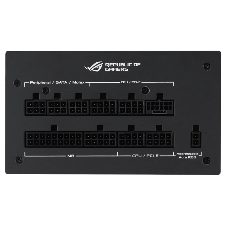 پشت پاور (منبع تغذیه) ایسوس مدل ROG STRIX 1200W Gold Aura Edition