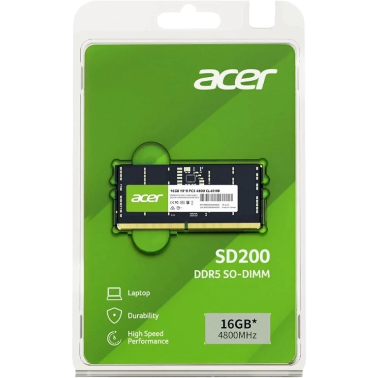 جعبه رم لپ‌تاپ DDR5 تک کاناله 4800 مگاهرتز CL40 ایسر مدل SD200 ظرفیت 16 گیگابایت