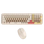 ست کیبورد و موس بی‌سیم موفی مدل Baby Bear (رنگ چای شیر)