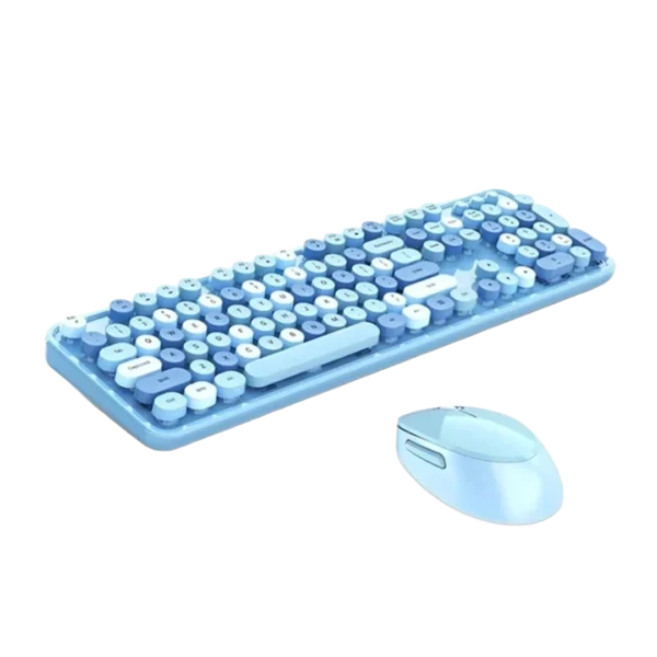 ست کیبورد و موس بی‌سیم موفی مدل Sweet Colorful (آبی)