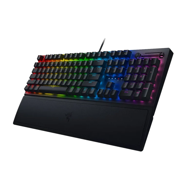 کیبورد باسیم گیمینگ ریزر مدل BlackWidow V3 Green Switch