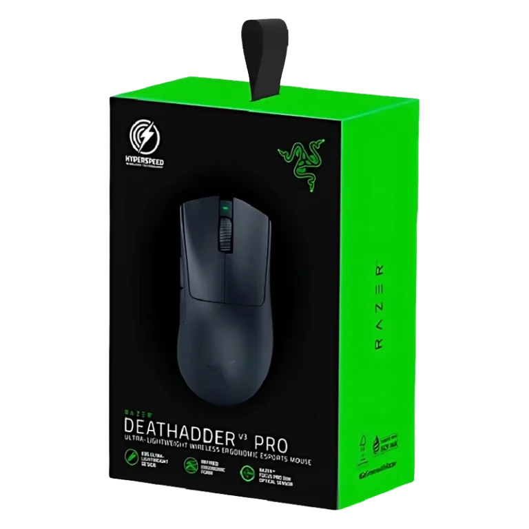 موس بی‌سیم فوق سبک ریزر مدل DeathAdder V3 Pro در باکس