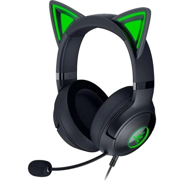 هدست با سیم ریزر مدل Kraken Kitty V2 (مشکی)