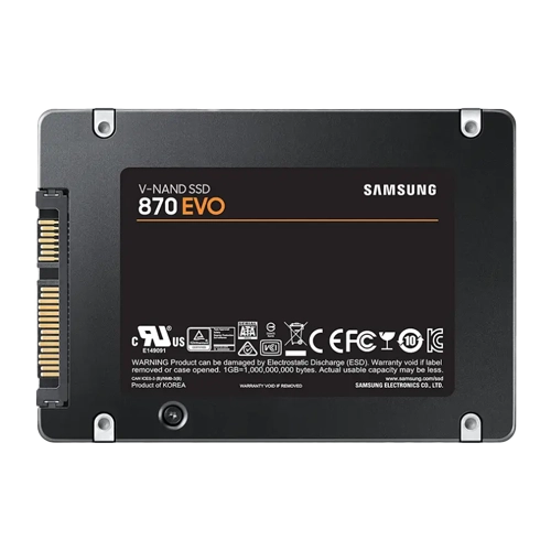 پشت اس‌اس‌دی اینترنال سامسونگ مدل 870 EVO ظرفیت 500 گیگابایت