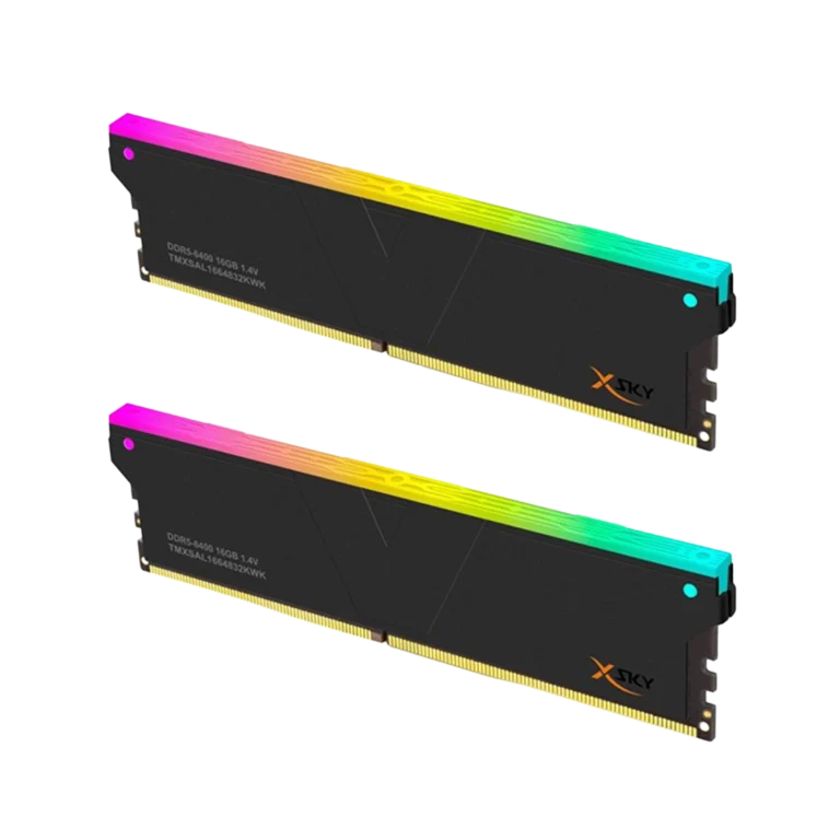 رم دسکتاپ DDR5 دوکاناله 6000 مگاهرتز CL28 وی کالر مدل XSky RGB 2+2 KIT ظرفیت 32 گیگابایت