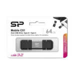 فلش مموری سیلیکون پاور مدل C51 ظرفیت 64 گیگابایت