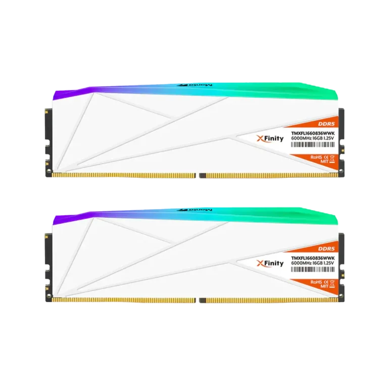 رم دسکتاپ DDR5 دوکاناله 6000 مگاهرتز CL30 وی کالر مدل Manta XFinity RGB ظرفیت 32 گیگابایت