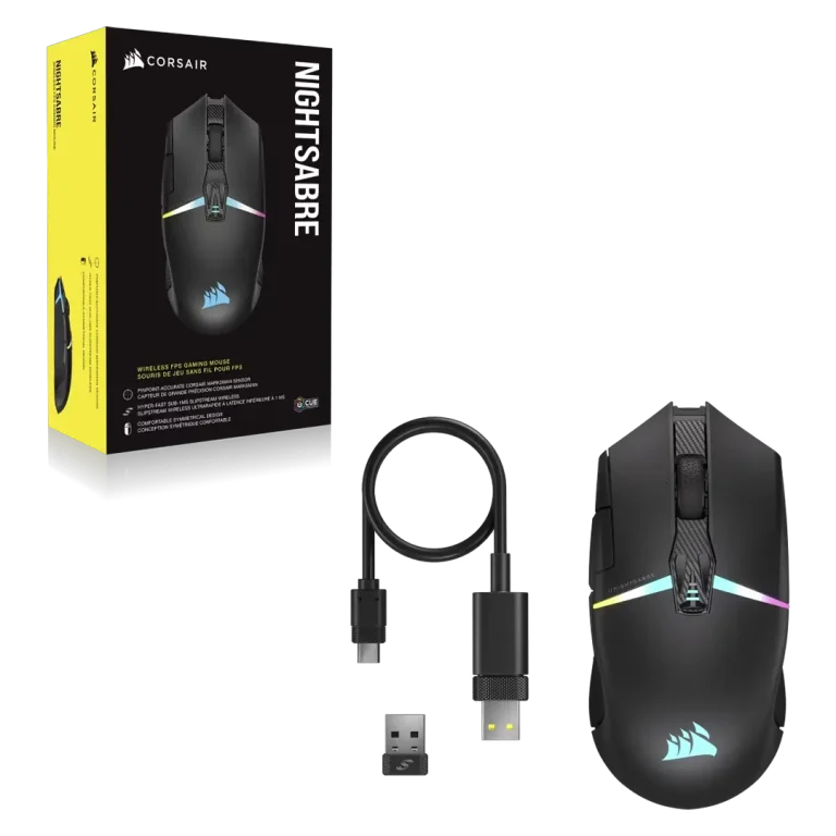 ماوس بی‌سیم گیمینگ کورسیر مدل Nightsabre RGB