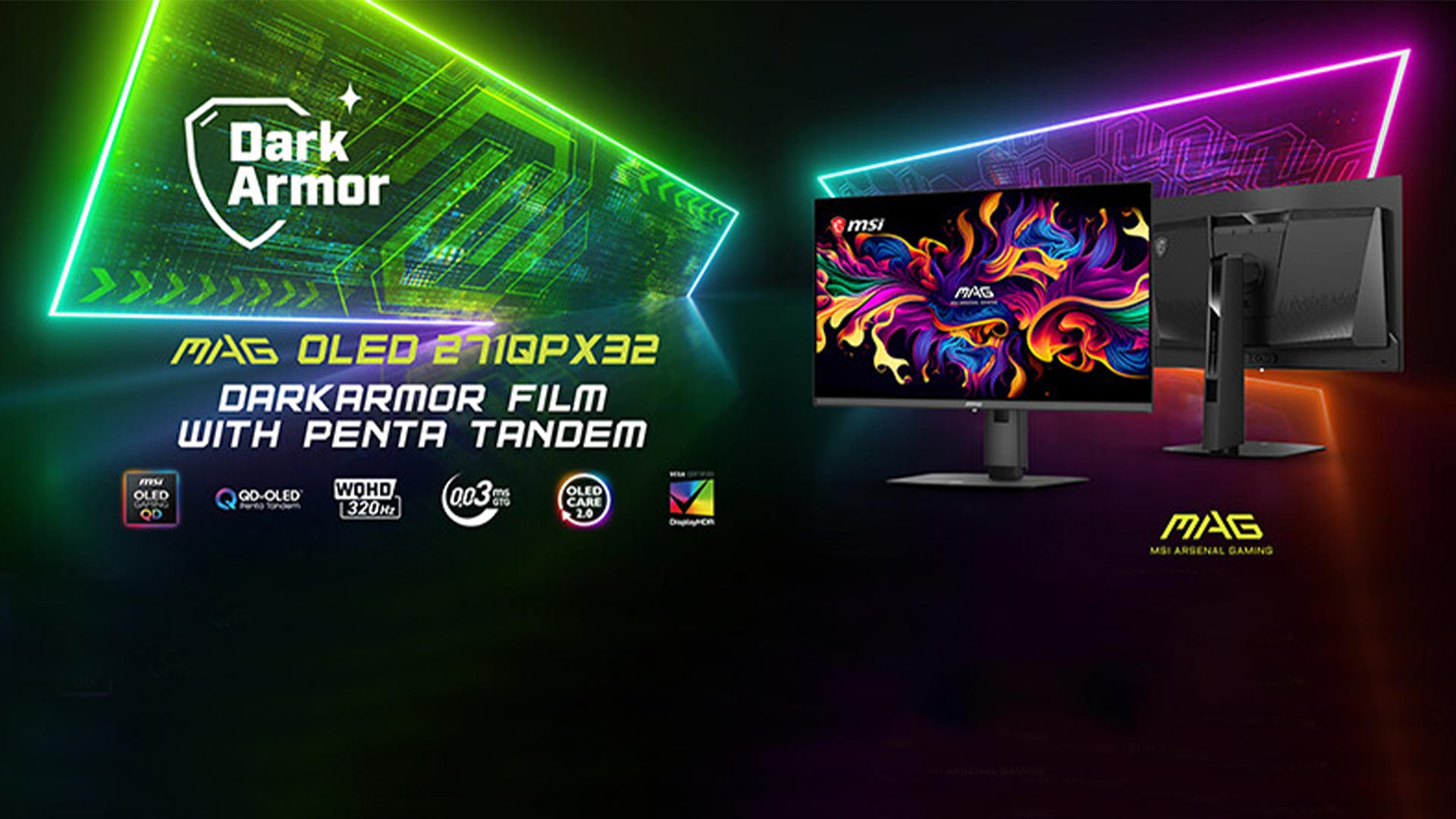 MSI با MAG OLED 271QPX32 تصاویر را با جادوی رنگ‌ها غرق کرد