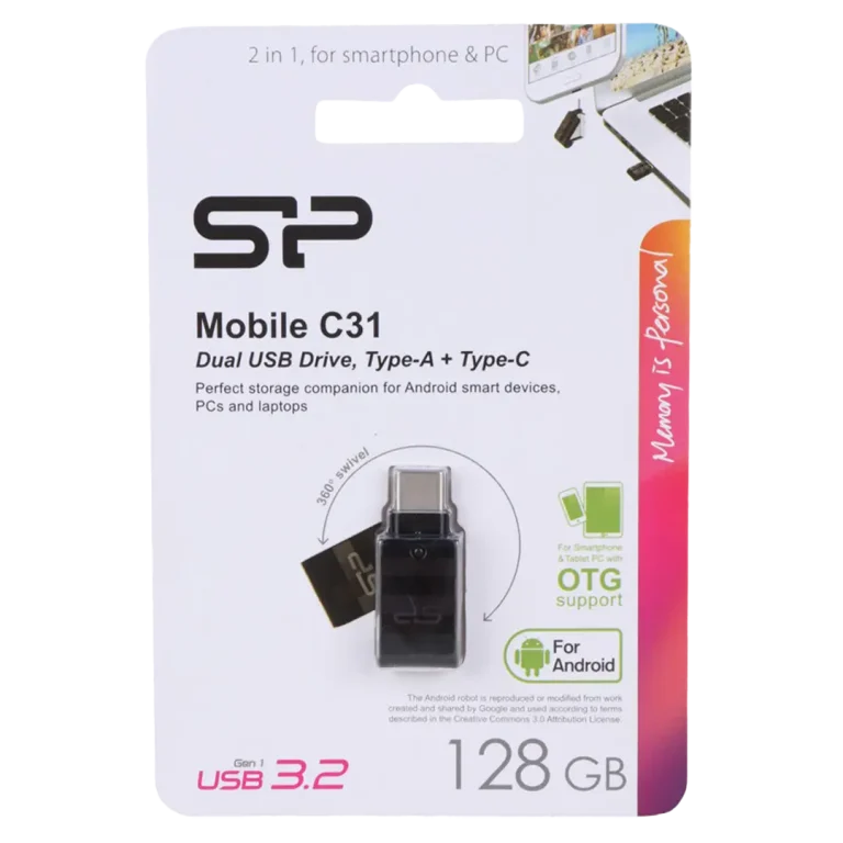 فلش مموری سیلیکون پاور مدل Mobile C31 ظرفیت 128 گیگابایت