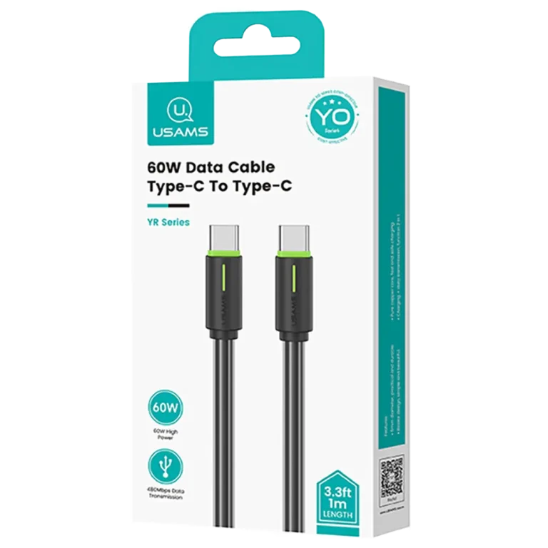 کابل شارژ USB-C به USB-C یوسمز مدل SJ734 طول 1 متر